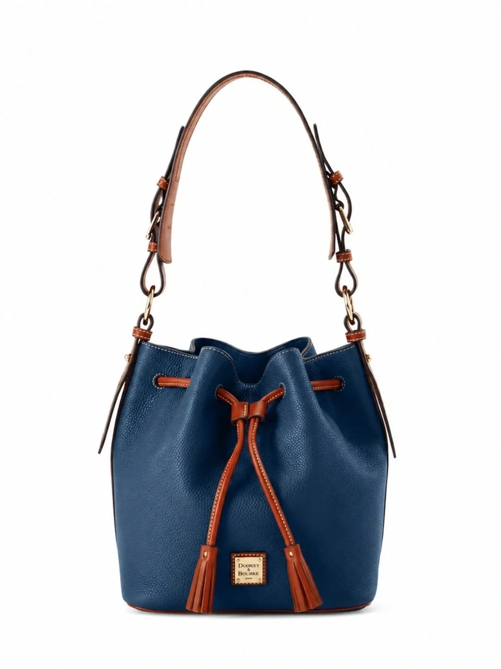 Dooney & Bourke Bucket Drawstring Tasha Midnight Blue EUC